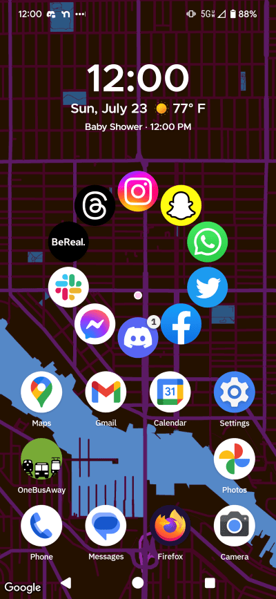 An example of a Cartogram live wallpaper background