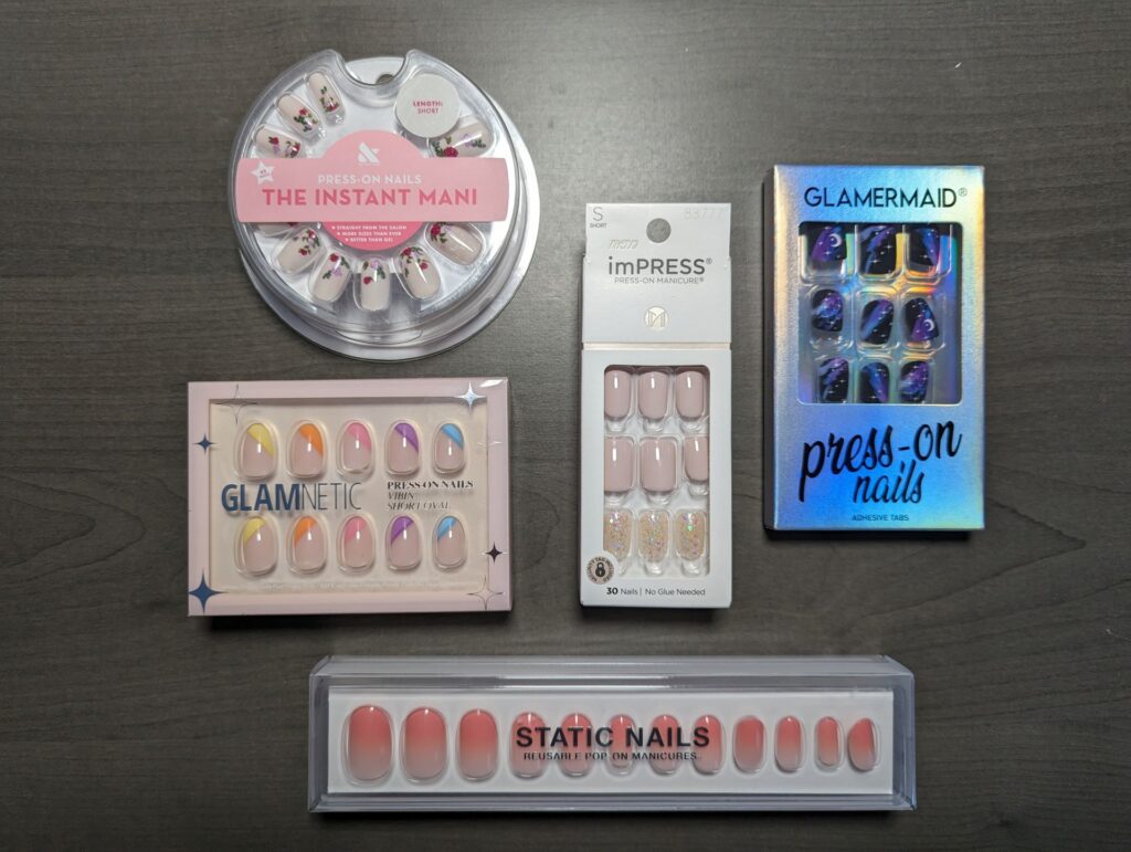 The five sets of press-on nails chosen for this article