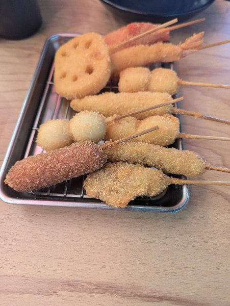 Kushikatsu in the Shinsekai neighborhood